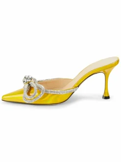 Mach & Mach Embellished Patent Leather Stiletto Mules