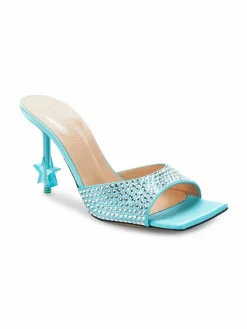 Mach & Mach Embellished Satin Sandals