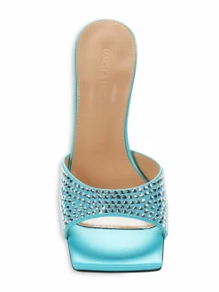 Mach & Mach Embellished Satin Sandals