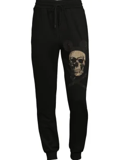 X Ray Pants|Embellished Skull Joggers Black