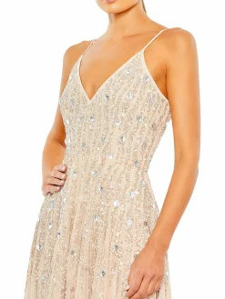 Women Mac Duggal Embellished V Neck Gown