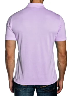 Jared Lang Polos|Emboroidered Star Polo Lavender