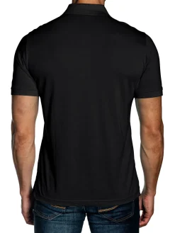 Jared Lang Polos|Emboroidered T Rex Skeleton Polo Black