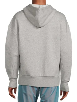 adidas Activewear|Embroidered Pullover Hoodie Medium Grey