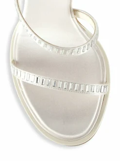 Bettina Vermillon Emili Sindlev X Chica Fuxsia Crystal-Embellished Satin Sandals