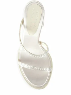 Bettina Vermillon Emili Sindlev X Chica Fuxsia Crystal-Embellished Satin Sandals