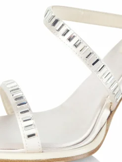 Bettina Vermillon Emili Sindlev X Chica Fuxsia Crystal-Embellished Satin Sandals