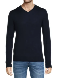 Saks Fifth Avenue Sweaters|Essential Merino Wool Blend V-Neck Sweater