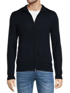 Saks Fifth Avenue Sweaters|Essential Merino Wool Blend Full Zip Caridgan