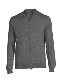 Saks Fifth Avenue Sweaters|Essential Merino Wool Blend Full Zip Caridgan