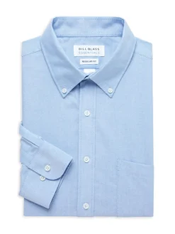Bill Blass Dress Shirts|Essentials Regular Fit Oxford Shirt Light Blue