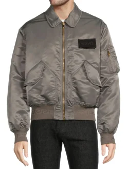 Versace Coats & Jackets|Exposed Zip Bomber Jacket Grey