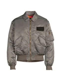 Versace Coats & Jackets|Exposed Zip Bomber Jacket Grey