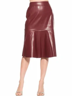 Women Alexia Admor Ezra Faux Leather Midi Skirt