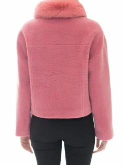 Women BELLE FARE Faux Fur Collar Wool Blend Jacket