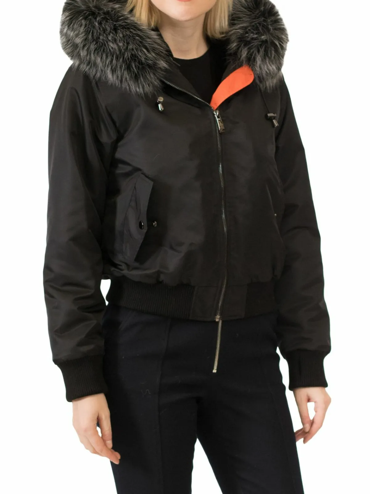 Women BELLE FARE Faux Fur Hooded Crop Jacket