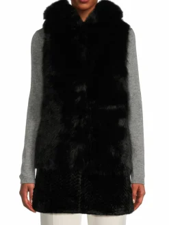 Women BELLE FARE Faux Fur Hooded Vest