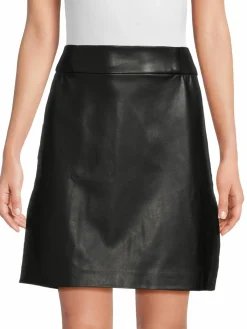Women Calvin Klein Faux Leather A Line Skirt