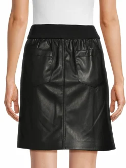 Women Calvin Klein Faux Leather A Line Skirt