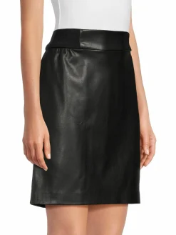 Women Calvin Klein Faux Leather A Line Skirt