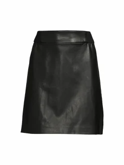 Women Calvin Klein Faux Leather A Line Skirt
