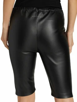Women MM6 Maison Margiela Faux Leather Biker Shorts
