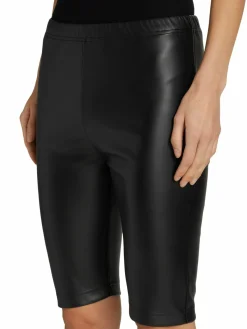 Women MM6 Maison Margiela Faux Leather Biker Shorts