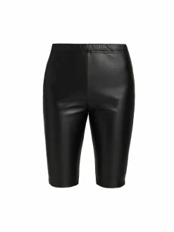 Women MM6 Maison Margiela Faux Leather Biker Shorts