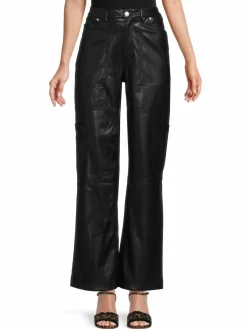 Women Avec Les Filles Faux Leather Cargo Pants