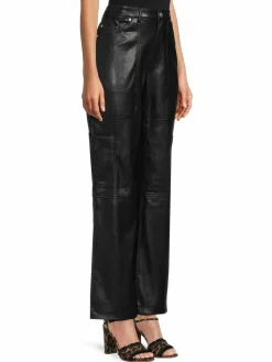 Women Avec Les Filles Faux Leather Cargo Pants