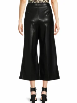 Women Karl Lagerfeld Paris Faux Leather Cropped Pants