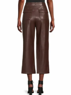Women Saks Fifth Avenue Faux Leather Cropped Pants