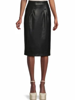 Women Calvin Klein Faux Leather Midi Skirt