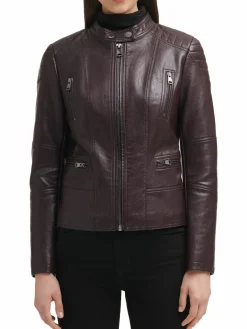 Women Kenneth Cole Faux Leather Moto Jacket