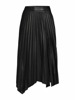 Women Elie Tahari Faux Leather Pleated Skirt