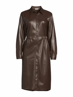 Women Calvin Klein Faux Leather Shirtdress