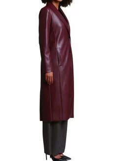 Women Avec Les Filles Faux Leather Trench Coat