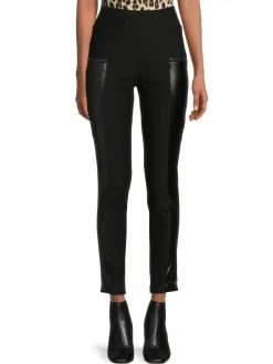 Women Patrizia Luca Faux Leather Trim Leggings