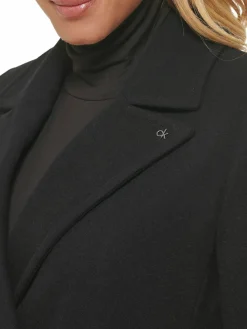Women Calvin Klein Faux Wool Belted Wrap Coat