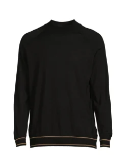 BOSS Sweaters|Favino Two Tone Virgin Wool Blend Sweater Black