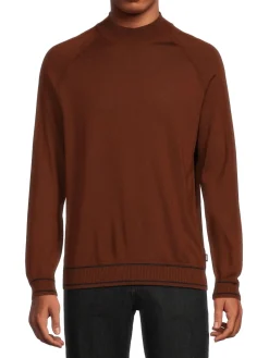 HUGO Sweaters|Favino Virgin Wool Blend Sweater Brown