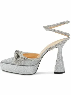 Mach & Mach Flare Heel Platform Crystal Pumps