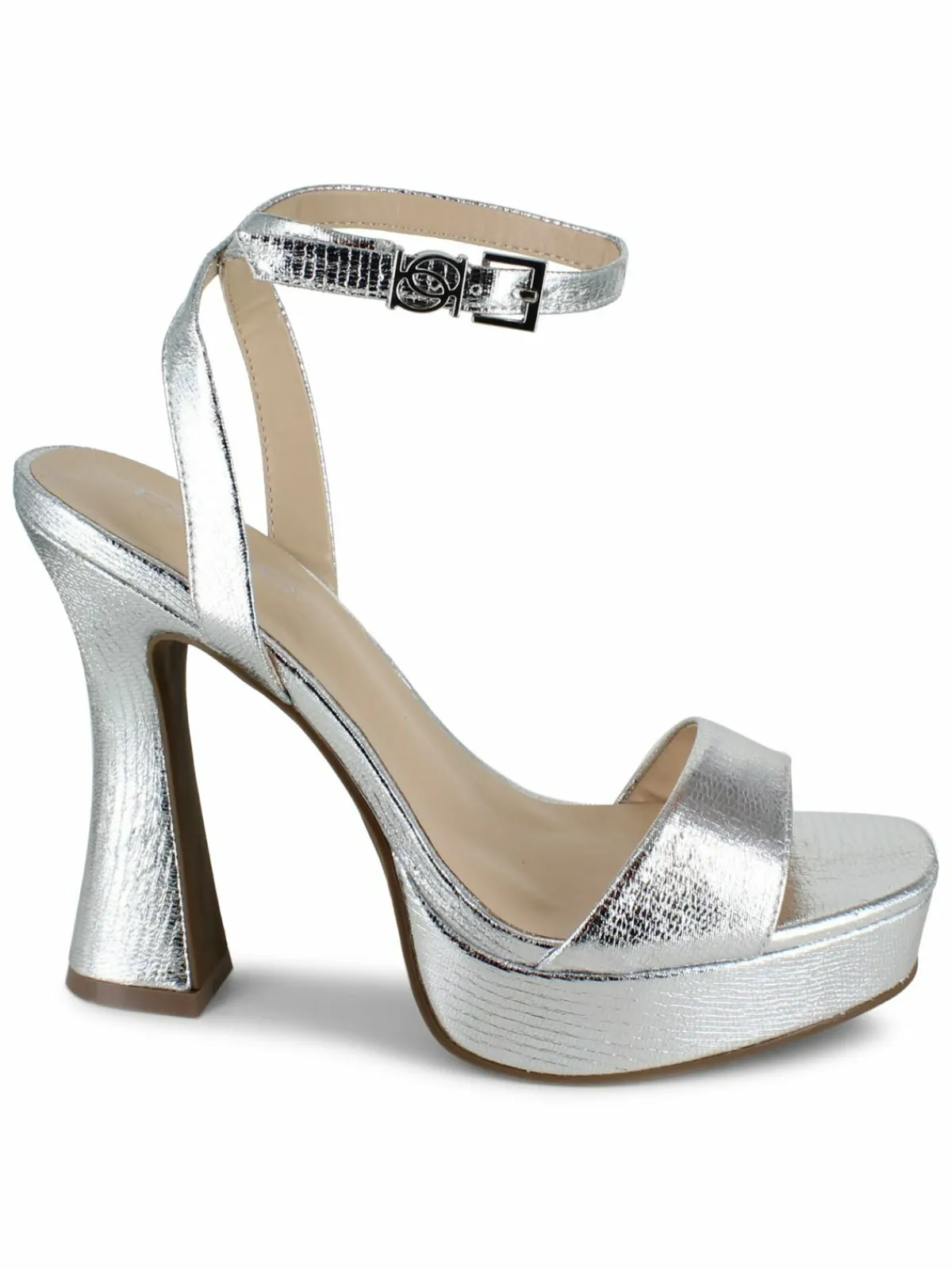 Bebe Flare Heel Platform Sandals
