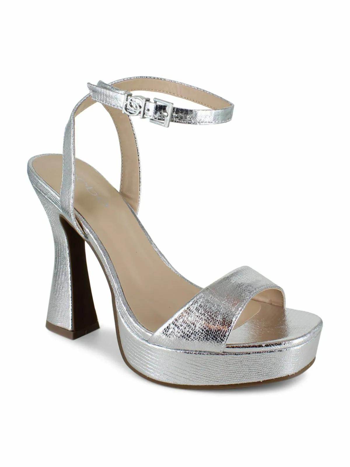 Bebe Flare Heel Platform Sandals