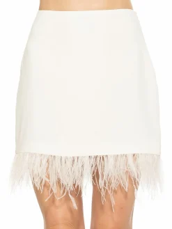 Women Alexia Admor Flora Ostrich Feather Mini Skirt