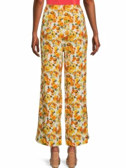 Women Onia Floral Air Linen Blend Pants