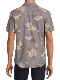 BUFFALO David Bitton Casual Button-Down Shirts|Floral Button Down Shirt Charcoal