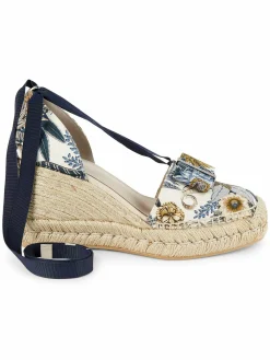 FERRAGAMO Floral Espadrille Wedges
