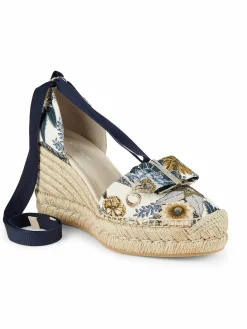 FERRAGAMO Floral Espadrille Wedges