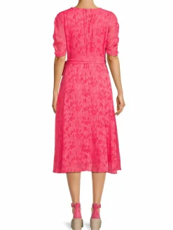 Women DKNY Floral Midi Wrap Dress